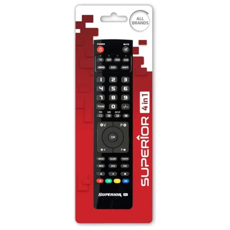 Superior SUP004 Slim Telecomando Universale 4 in 1 TV SAT DVD Blu
