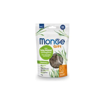 Monge Gift Snack Hairball per Gatti al Salmone ed Erba Gatta 60 g