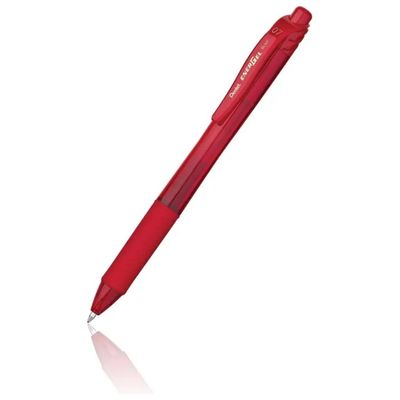 Pentel EnerGel X Roller a Scatto, Punta 0,7 mm, Inchiostro Rosso, Confezione da 12