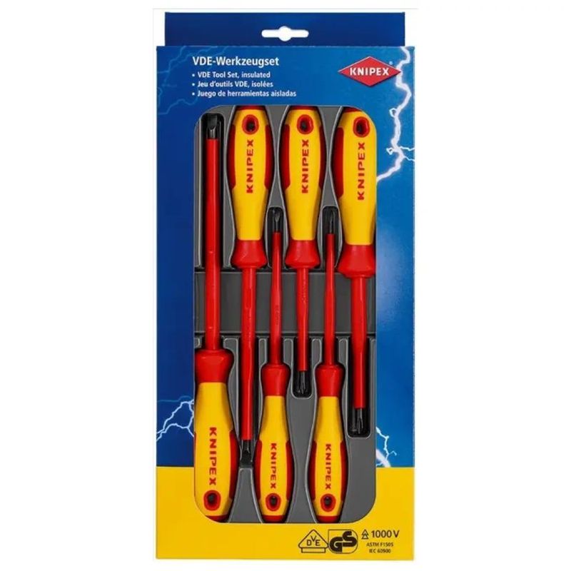 KNIPEX 00 20 12 V01 – Set di 6 cacciaviti isolati VDE 1000 V