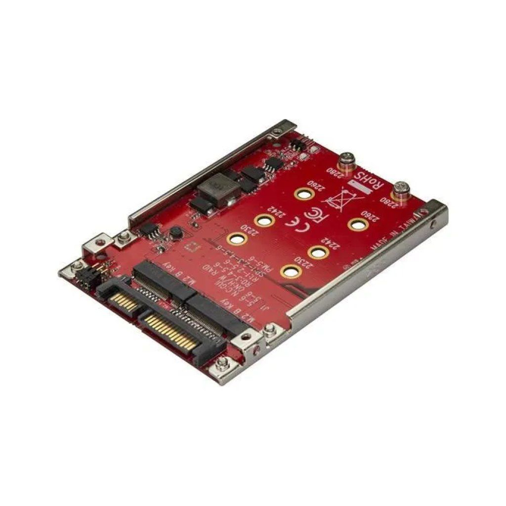 StarTech.com S322M225R Adattatore Dual Slot M.2 SATA per Alloggio 2.5'' RAID 0 1 JBOD 6 Gbit-s colore Rosso StarTech.com S322M225R Adattatore Dual Slot M.2 SATA per Alloggio 2.5'' RAID 0 1 JBOD 6 Gbit-s colore Rosso