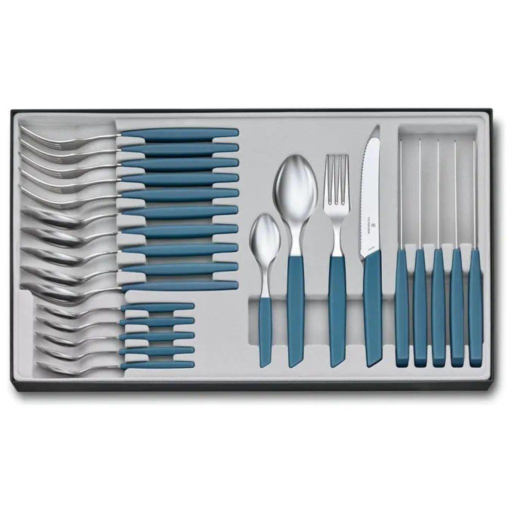 Victorinox Swiss Modern Set Posate 24 Pezzi Blu Victorinox Swiss Modern Set Posate 24 Pezzi Blu
