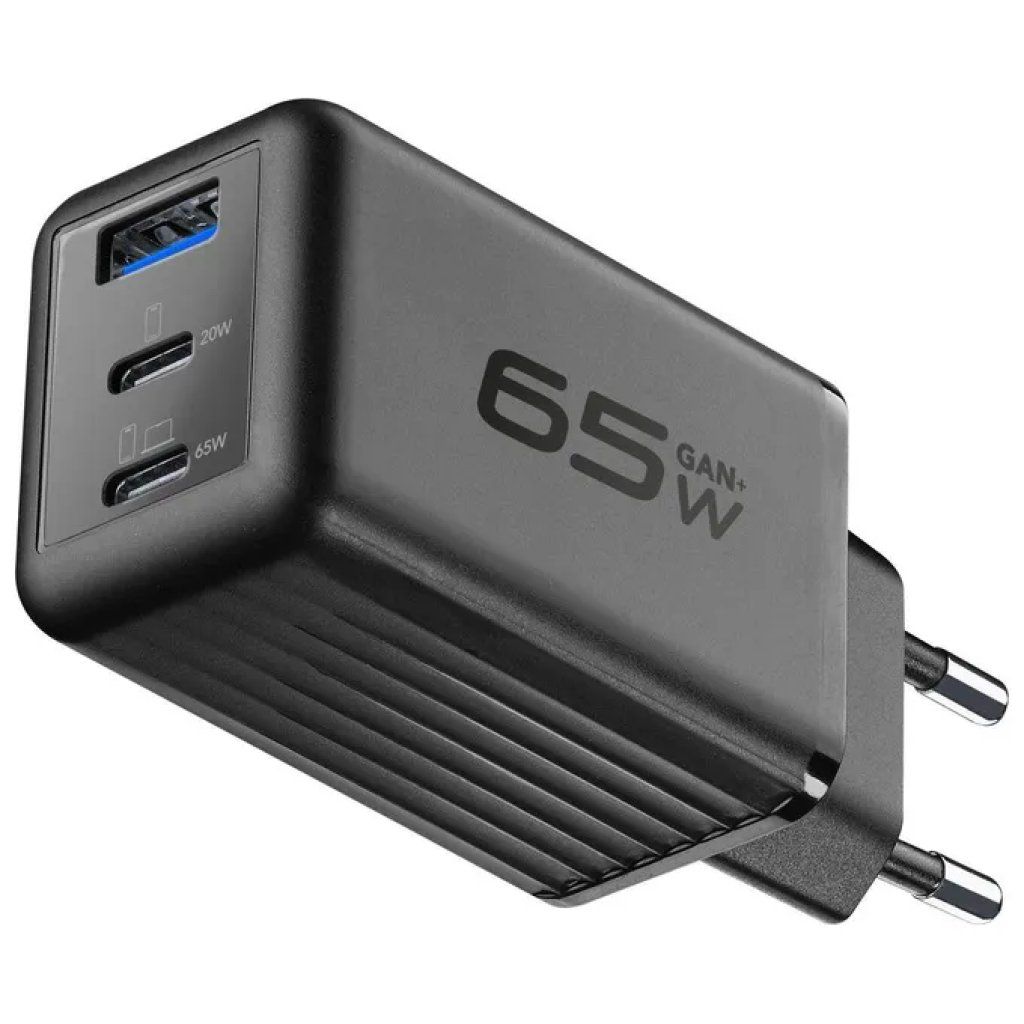 Cellularline Multipower Micro GaN 65W – Caricabatterie 3 porte nero Cellularline Multipower Micro GaN 65W – Caricabatterie 3 porte nero