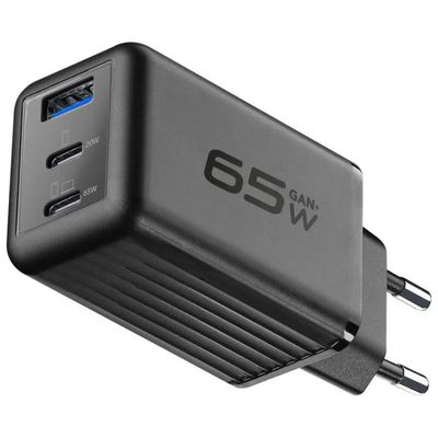 Cellularline Multipower Micro GaN 65W – Caricabatterie 3 porte nero