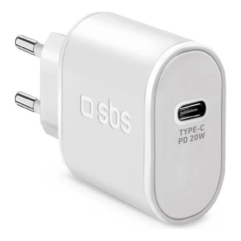 SBS TETR1CPD20 Caricabatterie da Parete USB-C Bianco