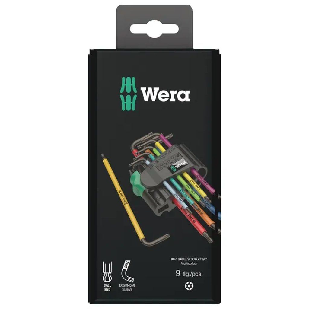 Wera 967/9 TX BO Multicolour – Set 9 chiavi Torx a L con testa sferica Wera 967/9 TX BO Multicolour – Set 9 chiavi Torx a L con testa sferica
