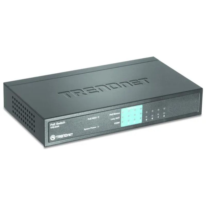 TRENDnet TPE-S44 Switch di rete non gestito 8 porte 10-100 Mbps 4 PoE 30 W 1.6 Gbps colore Nero