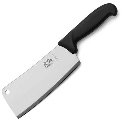 Victorinox 5.4003.18 Fibrox Pro Mannaia da Cucina Lama Liscia 18 cm Manico Nero colore Nero
