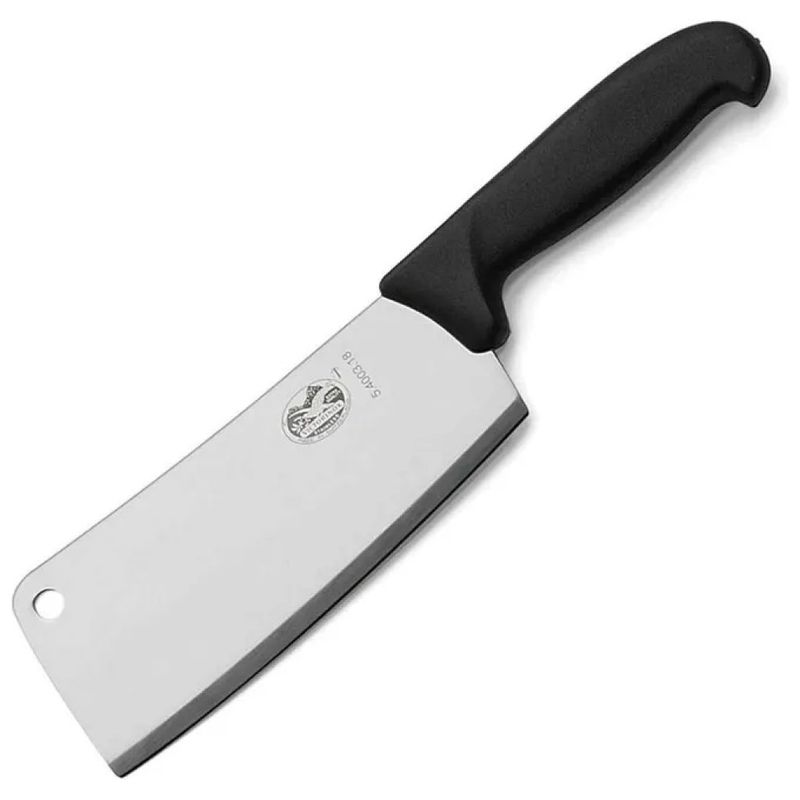 Victorinox 5.4003.18 Fibrox Pro Mannaia da Cucina Lama Liscia 18 cm Manico Nero colore Nero