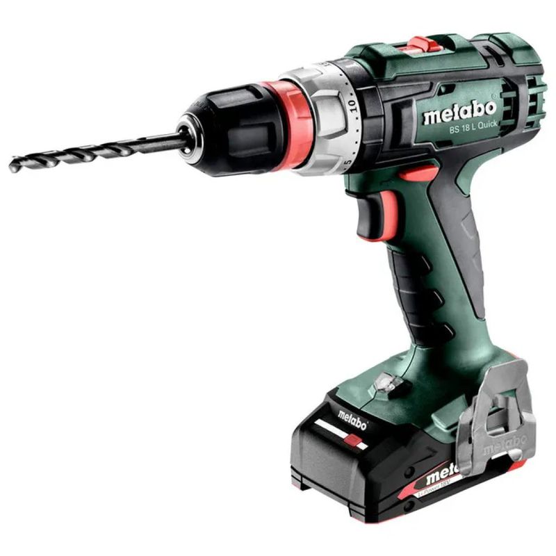 Metabo BS 18 L Trapano Avvitatore a Batteria 18 V, 2 Batterie da 2,0 Ah, 60 Nm