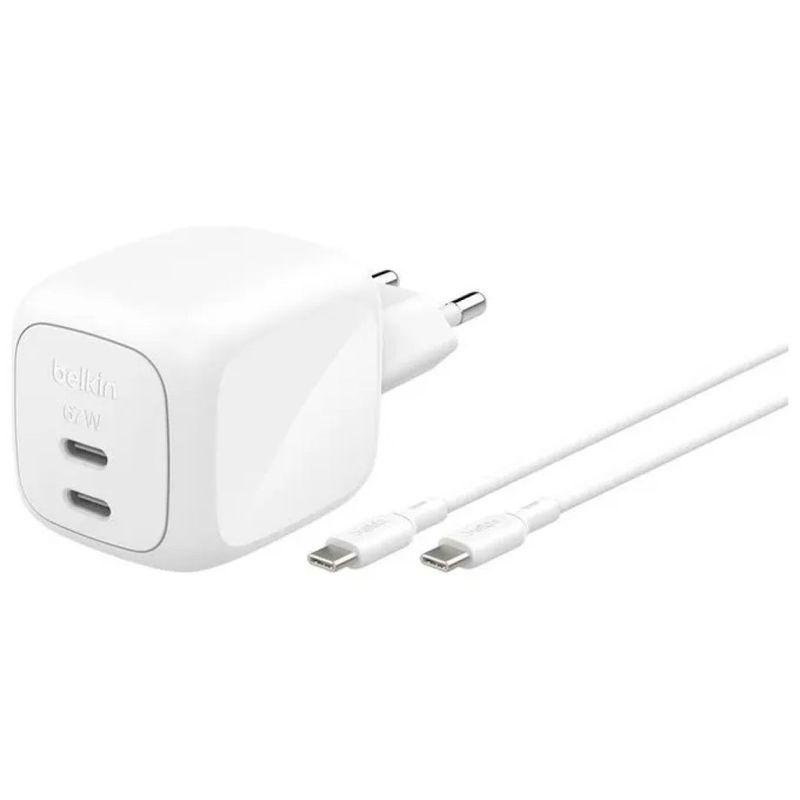 Belkin BoostCharge Pro 67W – Caricabatterie GaN USB-C con cavo