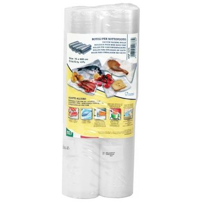 Magic Vac ANP1075 Rotoli Sottovuoto 15 cm x 6 m Confezione da 4 Pezzi Goffrati BPA Free colore Bianco
