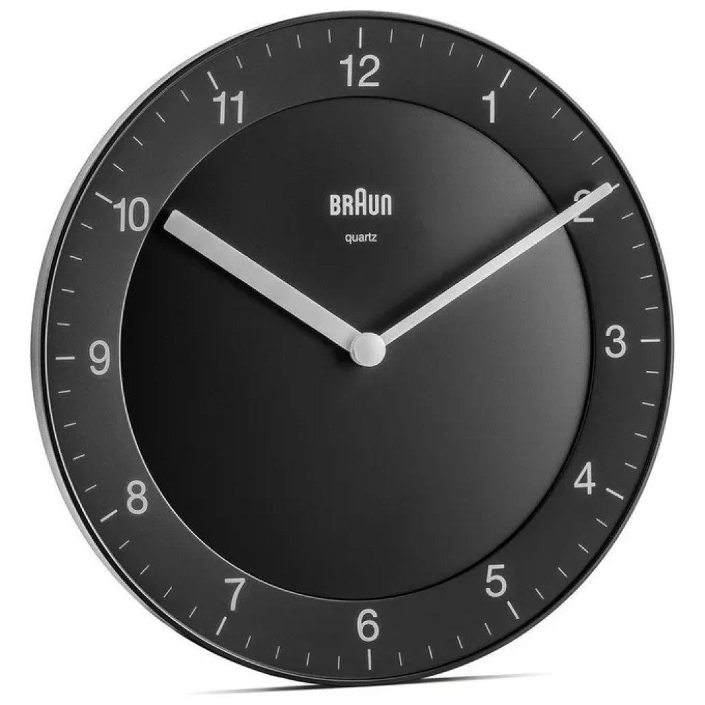 Braun BC06B Orologio da Parete al Quarzo Nero, 20 cm