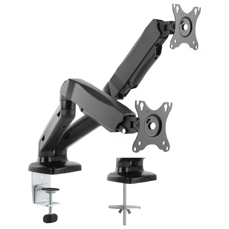 VALUE 17.99.1163-3 Supporto pneumatico doppio monitor 12–27″ nero