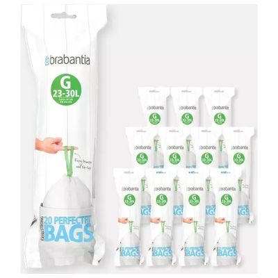 Brabantia PerfectFit sacchetti per pattumiera Tipo G, 23–30 L, 20 pezzi