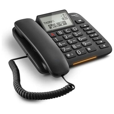 Gigaset DL380 Telefono Fisso Analogico con Filo, Vivavoce e Display LCD, Nero Gigaset DL380 Telefono Fisso Analogico con Filo, Vivavoce e Display LCD, Nero