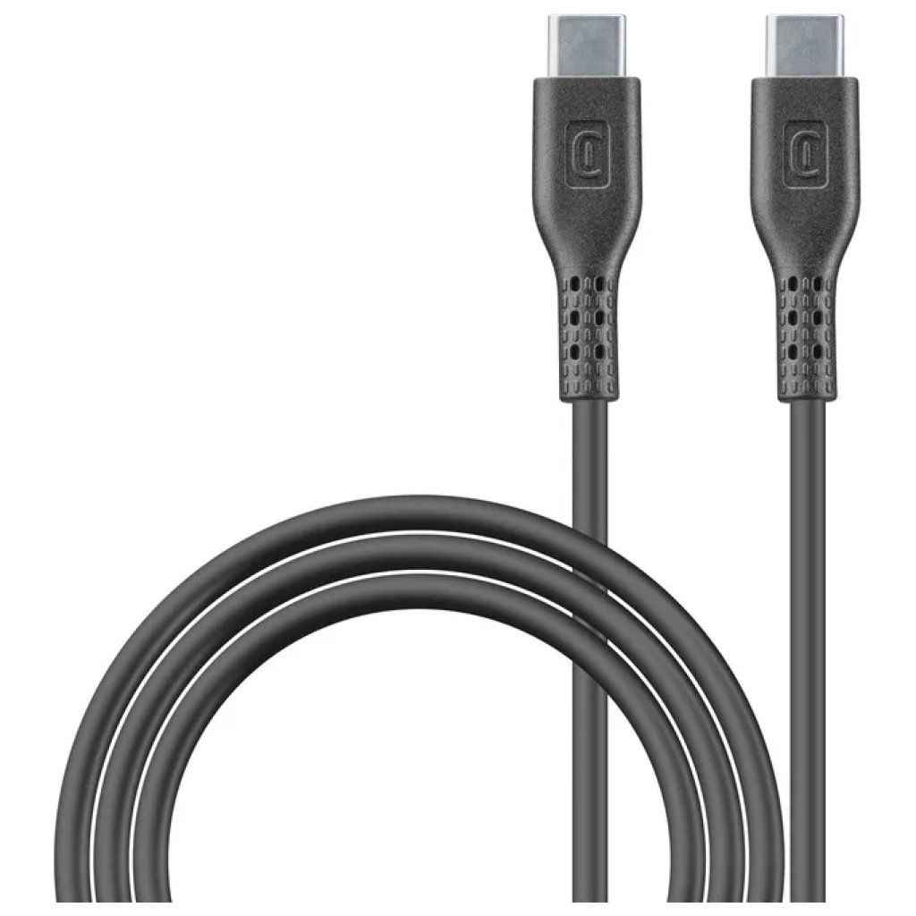 Cellularline Cavo USB-C a USB-C 5A, Ricarica Rapida 45W, Nero