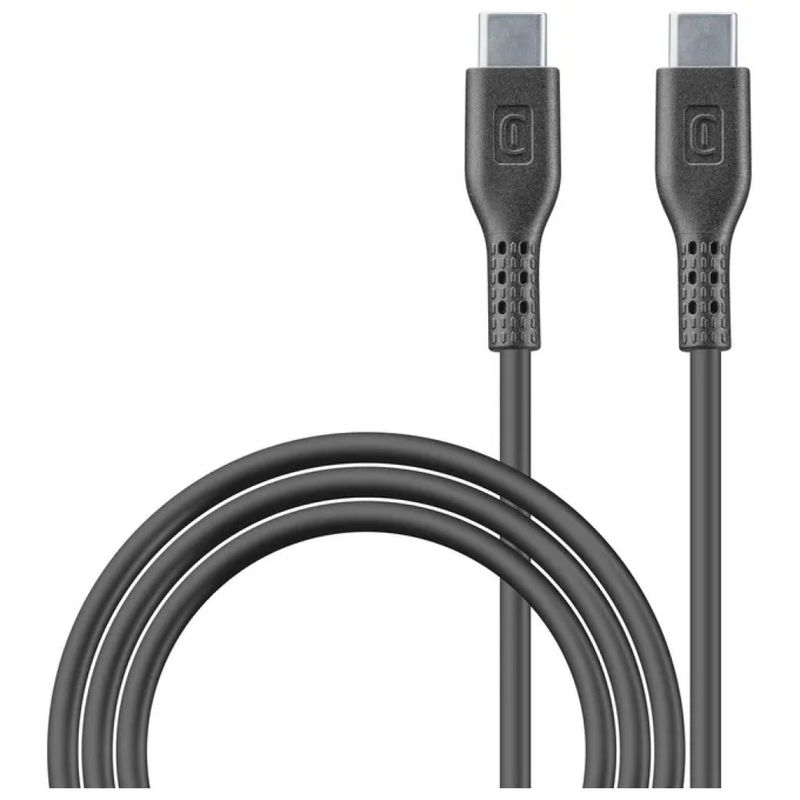 Cellularline Cavo USB-C a USB-C 5A, Ricarica Rapida 45W, Nero