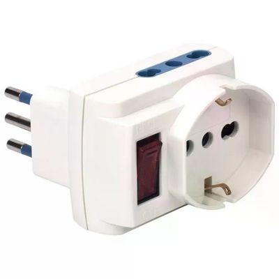 Poly Pool Adattatore Multisize 10 A con Interruttore, Bianco