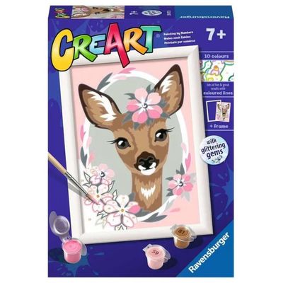Ravensburger 20072 CreArt Serie E Kit Dipingere con i Numeri Bambi 10 Colori Acrilici con Cornice 7+ anni Ravensburger 20072 CreArt Serie E Kit Dipingere con i Numeri Bambi 10 Colori Acrilici con Cornice 7+ anni