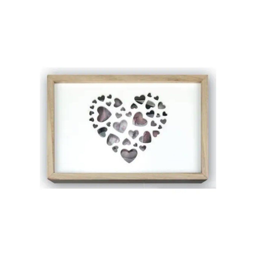 ZEP CZ1268 Love Box Scatola Portafoto in Legno per Foto 15x20 cm e Chiavetta USB 2 Scomparti colore
