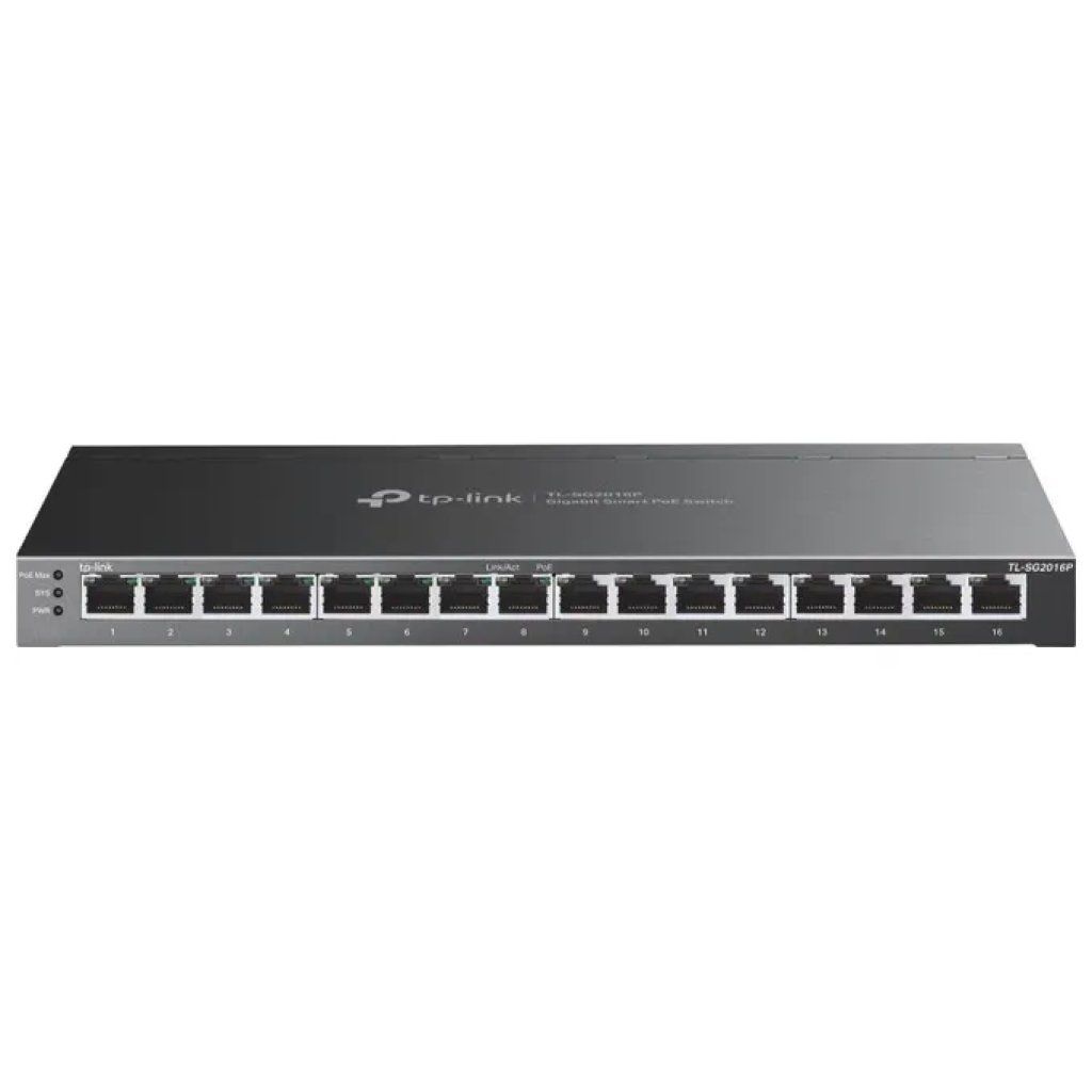 TP-Link SG2016P Omada Switch Gestito L2-L2+ 16 Porte Gigabit 8 PoE+ 120W Fanless colore Nero TP-Link SG2016P Omada Switch Gestito L2-L2+ 16 Porte Gigabit 8 PoE+ 120W Fanless colore Nero