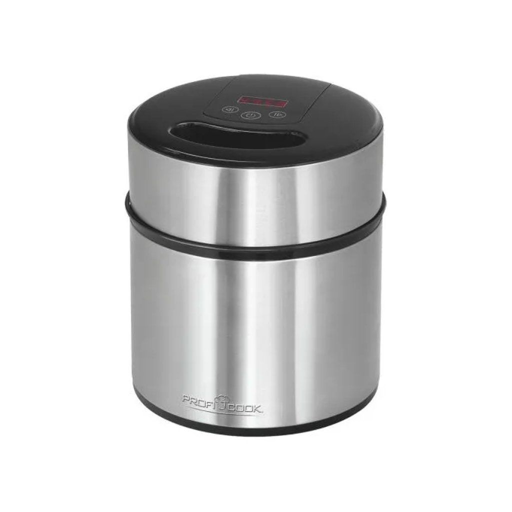 ProfiCook PC-ICM 1140 Gelatiera e Yogurtiera 1,8 L, 12 W, Timer Digitale, Acciaio Inox, Nero