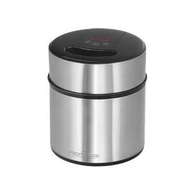 ProfiCook PC-ICM 1140 Gelatiera e Yogurtiera 1,8 L, 12 W, Timer Digitale, Acciaio Inox, Nero