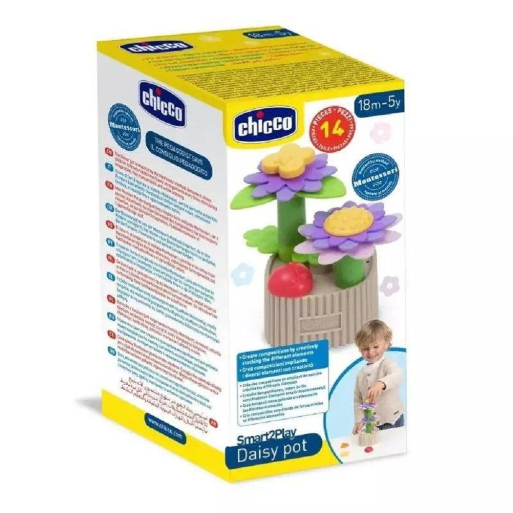 Chicco Vaso di Fiori Margherita – Gioco Educativo Montessori, 14 Pezzi