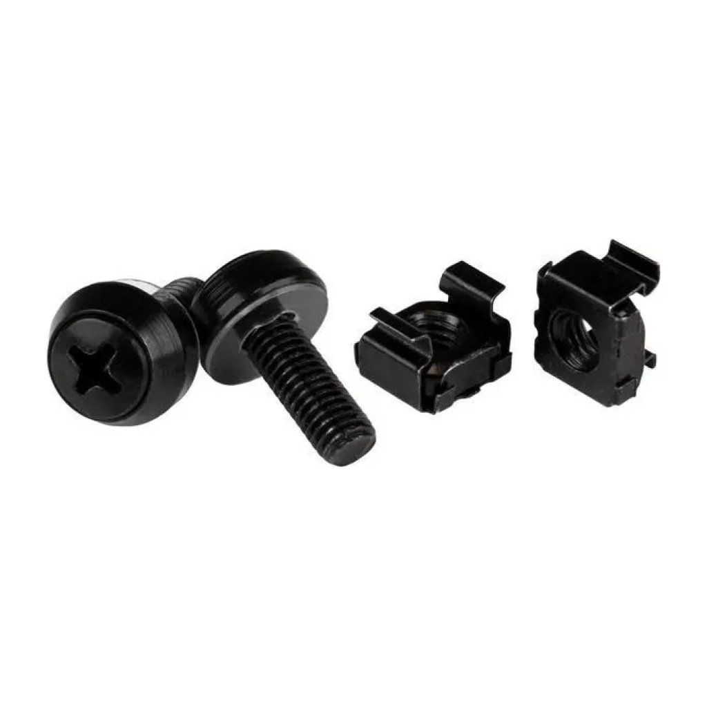 StarTech.com CABSCREWM6B Viti e Dadi in Gabbia per Rack 19'' e 10'' con Fori Quadrati Kit con Viti M6 da 12mm