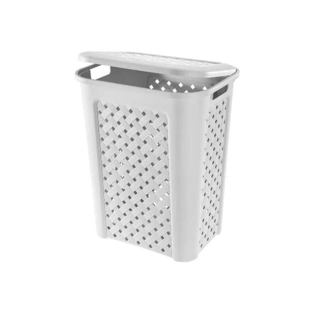 Tontarelli Arianna cesto portabiancheria 30 L con coperchio, bianco