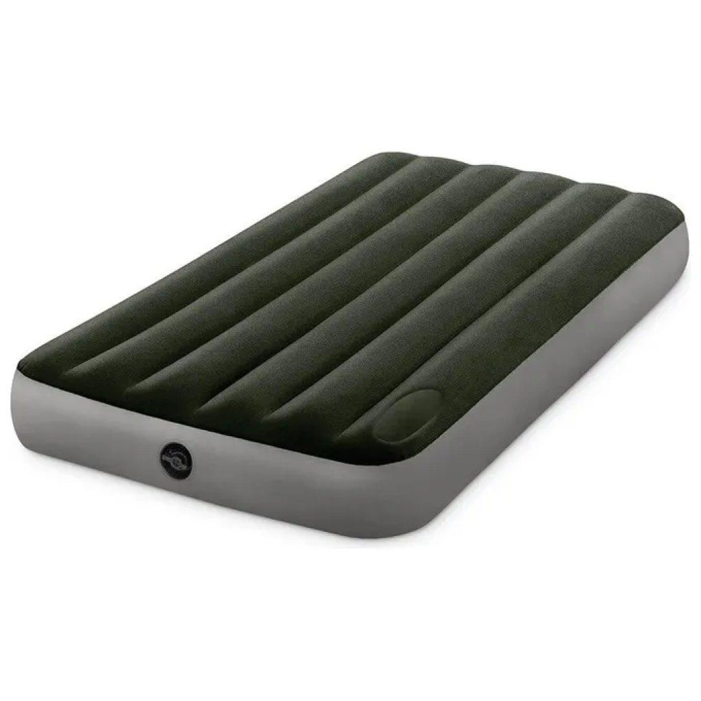 Intex Downy 64761 Materasso Gonfiabile Singolo Fiber-Tech con Pompa a Pedale, 99 x 191 x 25 cm