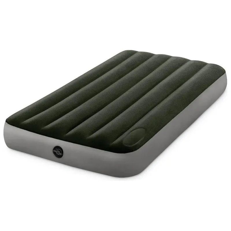 Intex Downy 64761 Materasso Gonfiabile Singolo Fiber-Tech con Pompa a Pedale, 99 x 191 x 25 cm
