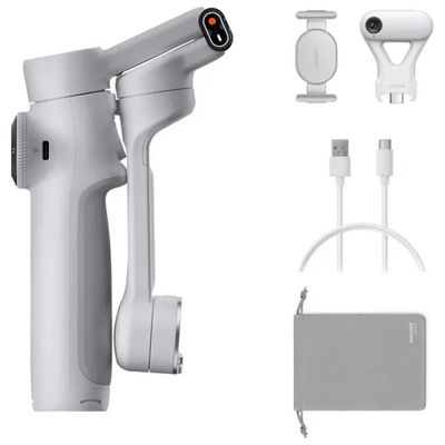 Insta360 Flow 2 AI Tracker Bundle – Stabilizzatore Smartphone Grigio Chiaro
