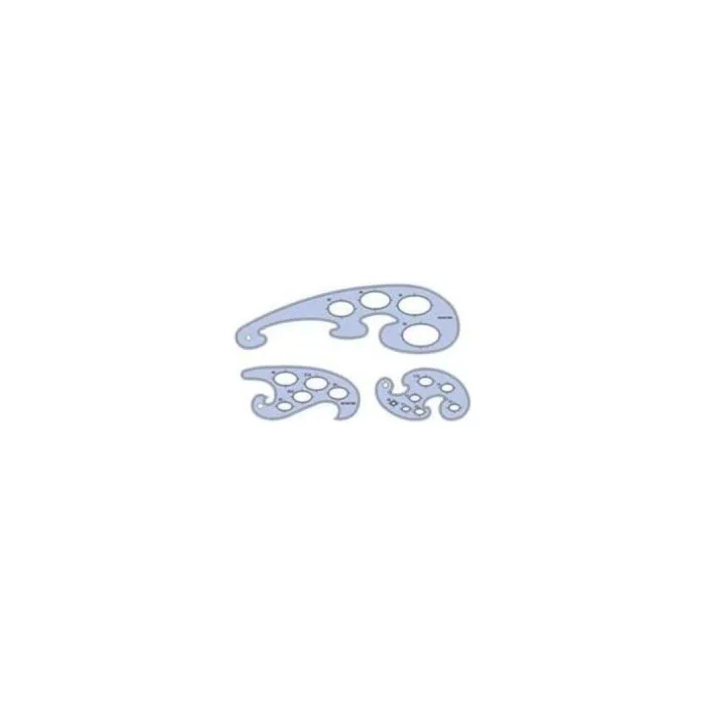 Maped Set di 3 Curvilinee in Plastica Blu Maped Set di 3 Curvilinee in Plastica Blu
