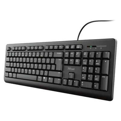 Trust TK-150 Tastiera USB QWERTY Spagnola, 104 Tasti, Nera