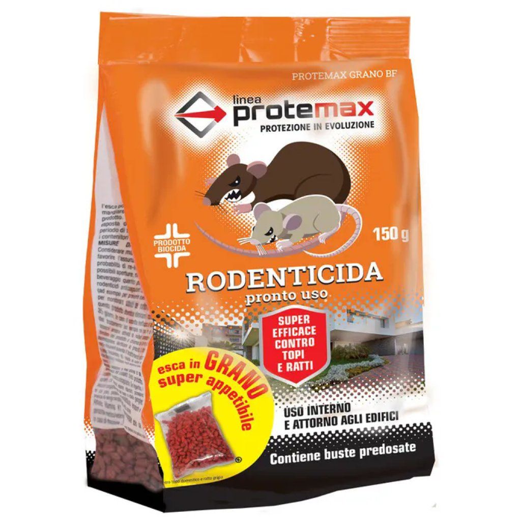 Protemax Esca Rodenticida in Grano al Brodifacoum 150 g