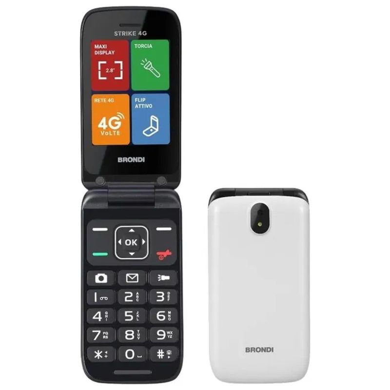 Brondi 8015908810516 Strike Telefono Cellulare Clamshell 4G LTE Dual SIM 2.8'' Bluetooth 5