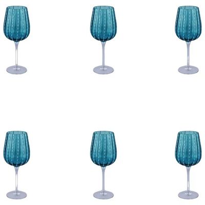 VDE TIVOLI 1996 Villa d’Este Shiraz – Set 6 calici da vino Blu Ocean, 500 ml