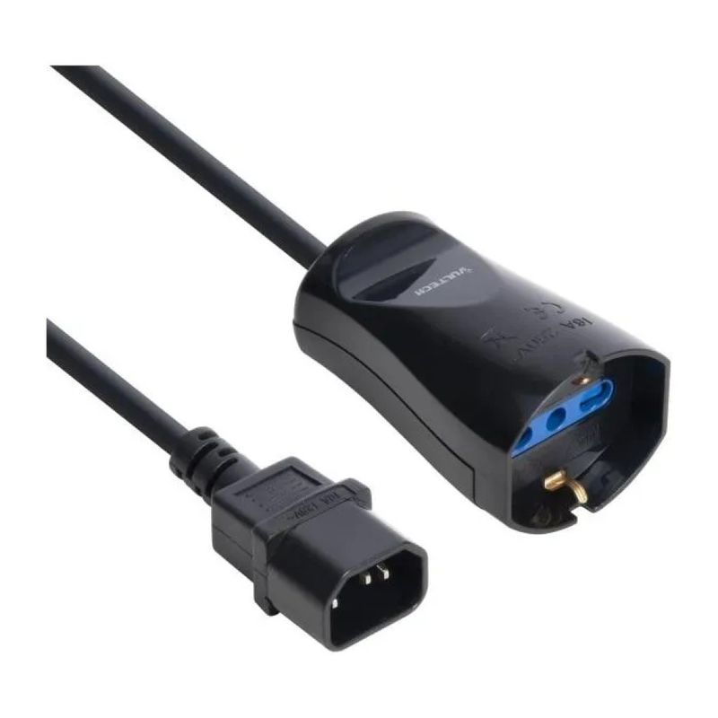 VulTech MU-UPS02 – Adattatore IEC C14 a Schuko Bipasso, 12,5 cm