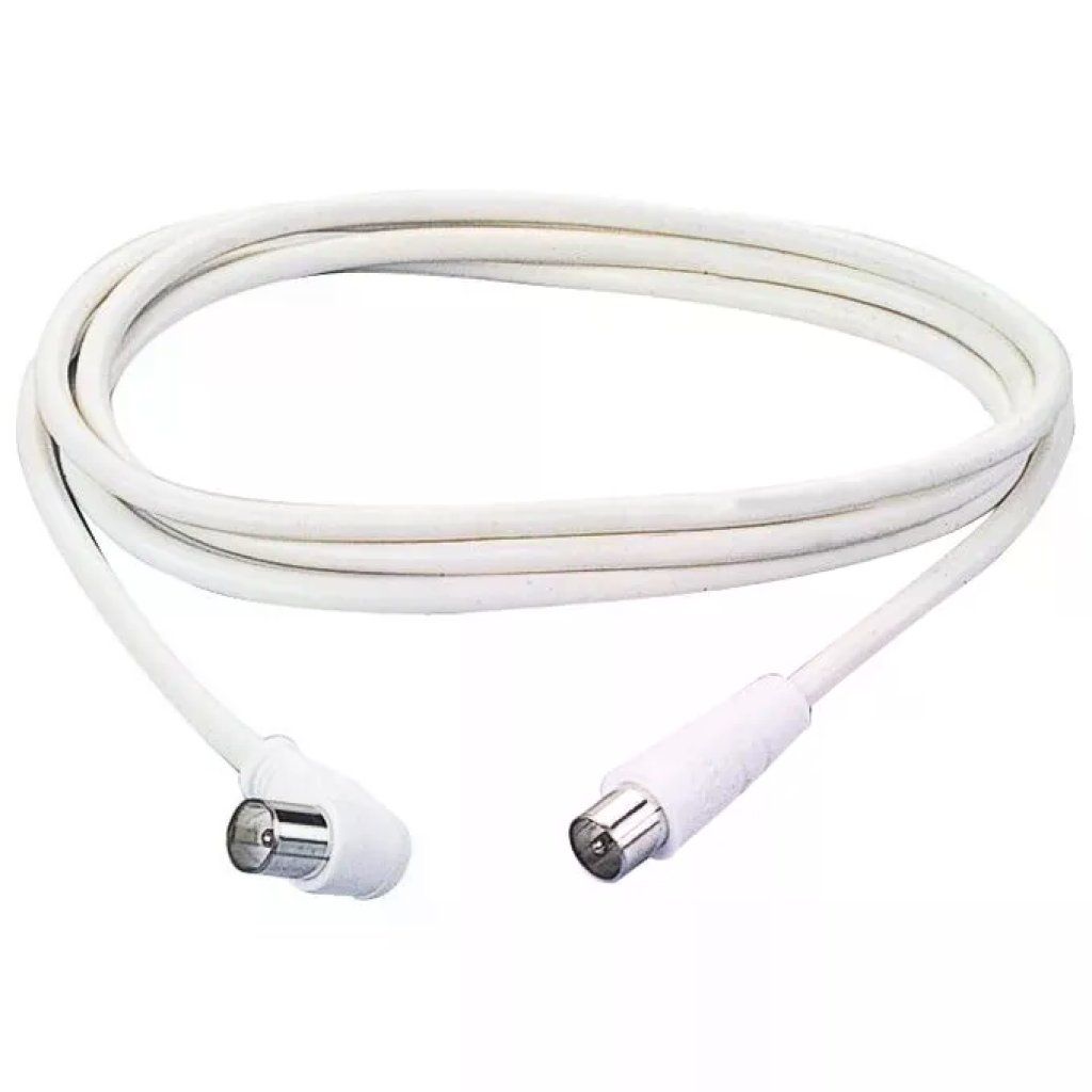 Poly Pool PP0619 Cavo Coassiale Bianco 1,5 m con Connettori F Poly Pool PP0619 Cavo Coassiale Bianco 1,5 m con Connettori F