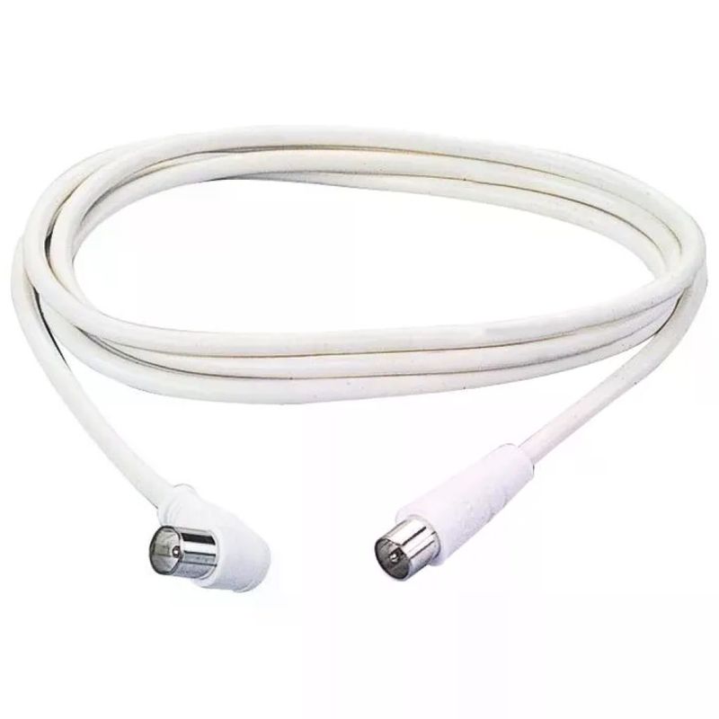 Poly Pool PP0619 Cavo Coassiale Bianco 1,5 m con Connettori F