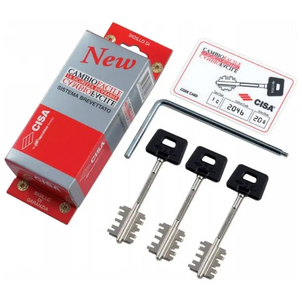 CISA 06522 New Cambio Facile Kit Chiavi per Serratura Ricifrabile 3 Chiavi Lunghe 64 mm con Attrezzo