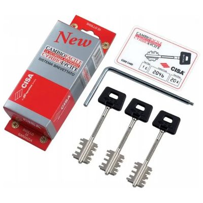 CISA 06522 New Cambio Facile Kit Chiavi per Serratura Ricifrabile 3 Chiavi Lunghe 64 mm con Attrezzo