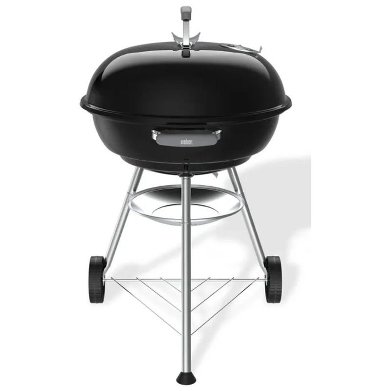Weber 1502061 Compact Kettle Barbecue a Carbone Diametro 57 cm Area Cottura 2342 cm² 8 Persone 2 Ruote