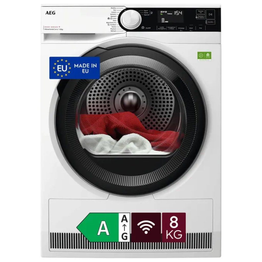 AEG 916 900 943 Serie 8000 Asciugatrice Caricamento frontale 8 Kg Classe A Pompa di calore Inverter