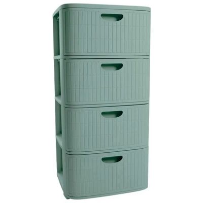 Stefanplast 774 Domus Cassettiera 4 Cassetti con Piedini e Ruote colore Verde 40x40x80