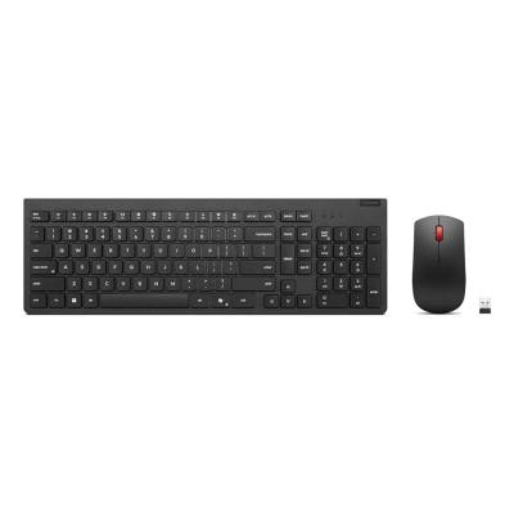 Lenovo Essential Wireless Combo Gen 2 – Tastiera e Mouse Wireless, Layout Italiano, Nero