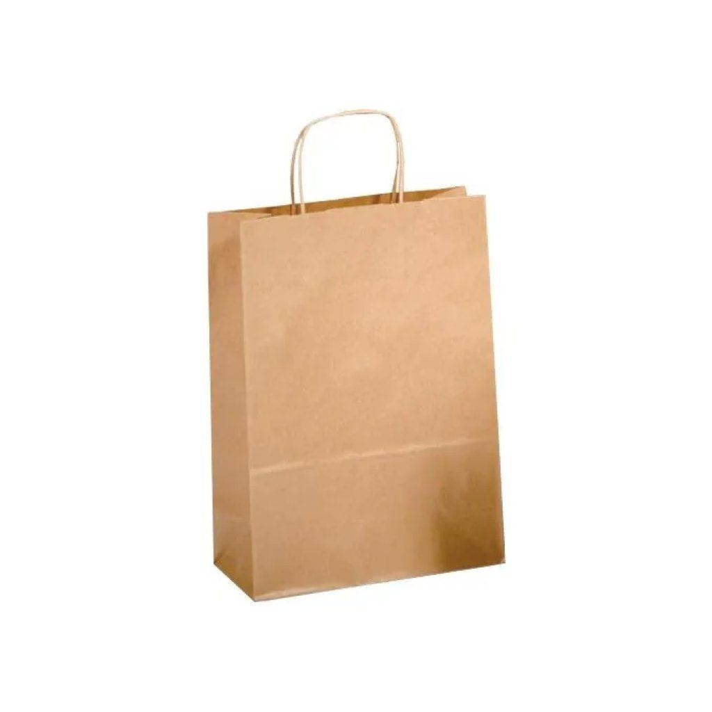 SAUL SADOCH REX Sacchetti Avana con Manici in Carta Ritorta, 26 × 12 × 36 cm, 25 Pezzi