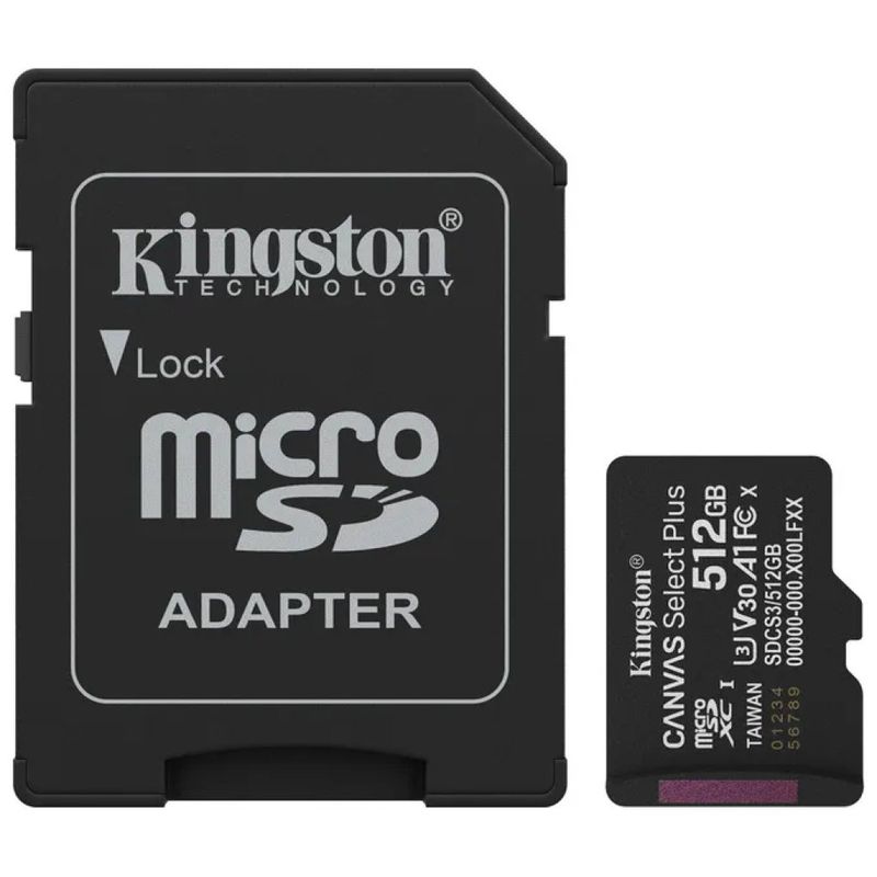 Kingston Canvas Select Plus Gen3 microSDXC 512GB con adattatore SD